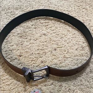 Rawlings Leather Belt Black and Brown with Silver Buckle